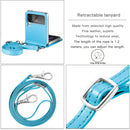 For Samsung Galaxy Z Flip 3 5G Diagonal Lanyard Embossed Card Phone Case(Blue)