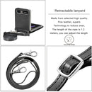 For Samsung Galaxy Z Flip 5G Diagonal Lanyard Embossed Card Phone Case(Black)