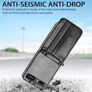 For Samsung Galaxy Z Flip 5G Diagonal Lanyard Embossed Card Phone Case(Black)