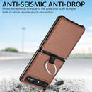 For Samsung Galaxy Z Flip Litchi Folding Ring Buckle Phone Case(Brown)