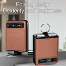 For Samsung Galaxy Z Flip Litchi Folding Ring Buckle Phone Case(Brown)