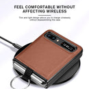 For Samsung Galaxy Z Flip Litchi Folding Ring Buckle Phone Case(Brown)