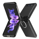 For Samsung Galaxy Z Flip Litchi Folding Ring Buckle Phone Case(Black)