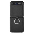For Samsung Galaxy Z Flip Litchi Folding Ring Buckle Phone Case(Black)
