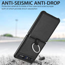 For Samsung Galaxy Z Flip Litchi Folding Ring Buckle Phone Case(Black)