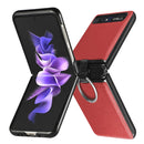 For Samsung Galaxy Z Flip Litchi Folding Ring Buckle Phone Case(Red)