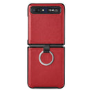 For Samsung Galaxy Z Flip Litchi Folding Ring Buckle Phone Case(Red)