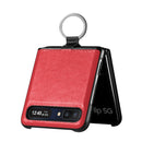 For Samsung Galaxy Z Flip Litchi Folding Ring Buckle Phone Case(Red)