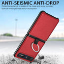 For Samsung Galaxy Z Flip Litchi Folding Ring Buckle Phone Case(Red)