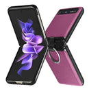 For Samsung Galaxy Z Flip Litchi Folding Ring Buckle Phone Case(Purple)