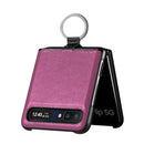 For Samsung Galaxy Z Flip Litchi Folding Ring Buckle Phone Case(Purple)