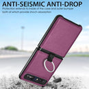 For Samsung Galaxy Z Flip Litchi Folding Ring Buckle Phone Case(Purple)
