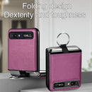 For Samsung Galaxy Z Flip Litchi Folding Ring Buckle Phone Case(Purple)