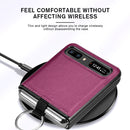 For Samsung Galaxy Z Flip Litchi Folding Ring Buckle Phone Case(Purple)