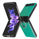 For Samsung Galaxy Z Flip Litchi Folding Ring Buckle Phone Case(Green)