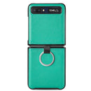 For Samsung Galaxy Z Flip Litchi Folding Ring Buckle Phone Case(Green)