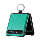 For Samsung Galaxy Z Flip Litchi Folding Ring Buckle Phone Case(Green)