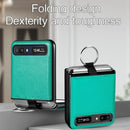 For Samsung Galaxy Z Flip Litchi Folding Ring Buckle Phone Case(Green)