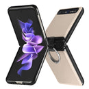 For Samsung Galaxy Z Flip Litchi Folding Ring Buckle Phone Case(Gray)