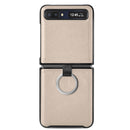For Samsung Galaxy Z Flip Litchi Folding Ring Buckle Phone Case(Gray)