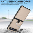 For Samsung Galaxy Z Flip Litchi Folding Ring Buckle Phone Case(Gray)
