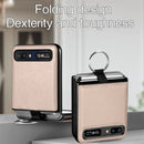 For Samsung Galaxy Z Flip Litchi Folding Ring Buckle Phone Case(Gray)