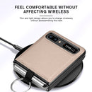 For Samsung Galaxy Z Flip Litchi Folding Ring Buckle Phone Case(Gray)