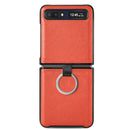 For Samsung Galaxy Z Flip Litchi Folding Ring Buckle Phone Case(Orange)