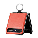 For Samsung Galaxy Z Flip Litchi Folding Ring Buckle Phone Case(Orange)