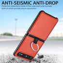 For Samsung Galaxy Z Flip Litchi Folding Ring Buckle Phone Case(Orange)