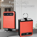 For Samsung Galaxy Z Flip Litchi Folding Ring Buckle Phone Case(Orange)