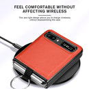For Samsung Galaxy Z Flip Litchi Folding Ring Buckle Phone Case(Orange)