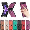 For Samsung Galaxy Z Flip Litchi Folding Ring Buckle Phone Case(Purple)