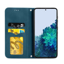 For Samsung Galaxy S22+ 5G Retro Skin Feel Magnetic Horizontal Flip Leather Case with Holder & Card Slots & Wallet & Photo Frame(Blue)