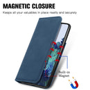 For Samsung Galaxy S22+ 5G Retro Skin Feel Magnetic Horizontal Flip Leather Case with Holder & Card Slots & Wallet & Photo Frame(Blue)