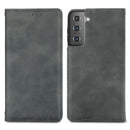 For Samsung Galaxy S22+ 5G Retro Skin Feel Magnetic Horizontal Flip Leather Case with Holder & Card Slots & Wallet & Photo Frame(Gray)
