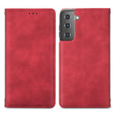 For Samsung Galaxy S22+ 5G Retro Skin Feel Magnetic Horizontal Flip Leather Case with Holder & Card Slots & Wallet & Photo Frame(Red)
