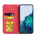 For Samsung Galaxy S22+ 5G Retro Skin Feel Magnetic Horizontal Flip Leather Case with Holder & Card Slots & Wallet & Photo Frame(Red)