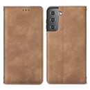 For Samsung Galaxy S22+ 5G Retro Skin Feel Magnetic Horizontal Flip Leather Case with Holder & Card Slots & Wallet & Photo Frame(Brown)