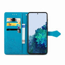 For Samsung Galaxy S22+ 5G Mandala Flower Embossed Horizontal Flip Leather Case with Holder & Card Slots & Wallet & Lanyard(Blue)