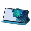 For Samsung Galaxy S22+ 5G Mandala Flower Embossed Horizontal Flip Leather Case with Holder & Card Slots & Wallet & Lanyard(Blue)