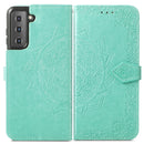 For Samsung Galaxy S22+ 5G Mandala Flower Embossed Horizontal Flip Leather Case with Holder & Card Slots & Wallet & Lanyard(Green)