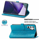 For Samsung Galaxy S22 Ultra 5G Mandala Flower Embossed Horizontal Flip Leather Case with Holder & Card Slots & Wallet & Lanyard(Blue)