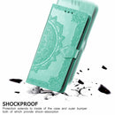 For Samsung Galaxy S22 Ultra 5G Mandala Flower Embossed Horizontal Flip Leather Case with Holder & Card Slots & Wallet & Lanyard(Green)