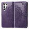 For Samsung Galaxy S22 Ultra 5G Mandala Flower Embossed Horizontal Flip Leather Case with Holder & Card Slots & Wallet & Lanyard(Purple)