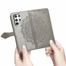 For Samsung Galaxy S22 Ultra 5G Mandala Flower Embossed Horizontal Flip Leather Case with Holder & Card Slots & Wallet & Lanyard(Gray)