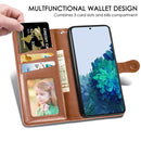 For Samsung Galaxy S22 5G Solid Color Leather Buckle Phone Case(Brown)