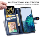 For Samsung Galaxy S22 5G Solid Color Leather Buckle Phone Case(Blue)