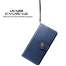 For Samsung Galaxy S22 5G Solid Color Leather Buckle Phone Case(Blue)