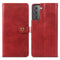 For Samsung Galaxy S22 5G Solid Color Leather Buckle Phone Case(Red)